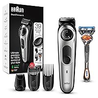 Braun Regolabarba BT5265 per viso e capelli, nero/argento con quadrante di precisione