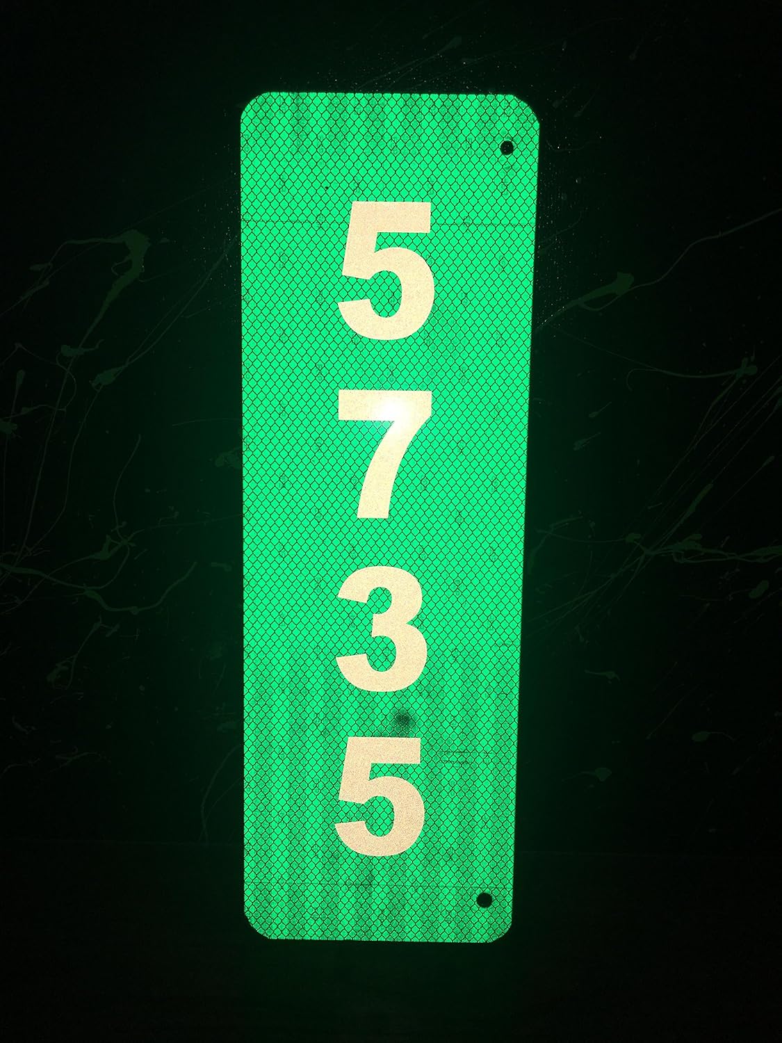 Custom Reflective Green 911 Address Aluminum Sign