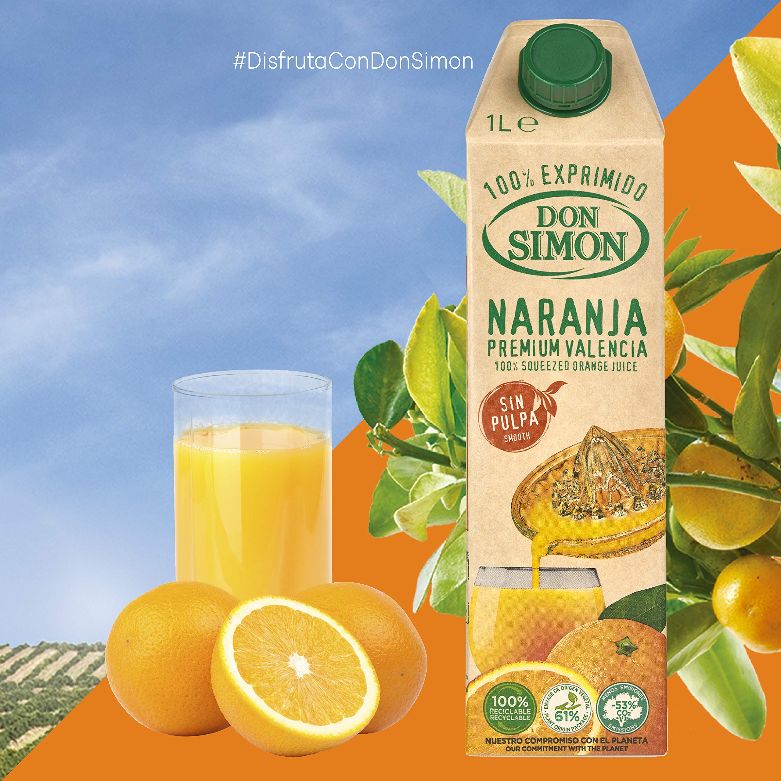 Don Simon Zumo Naranja sin Pulpa, 1L