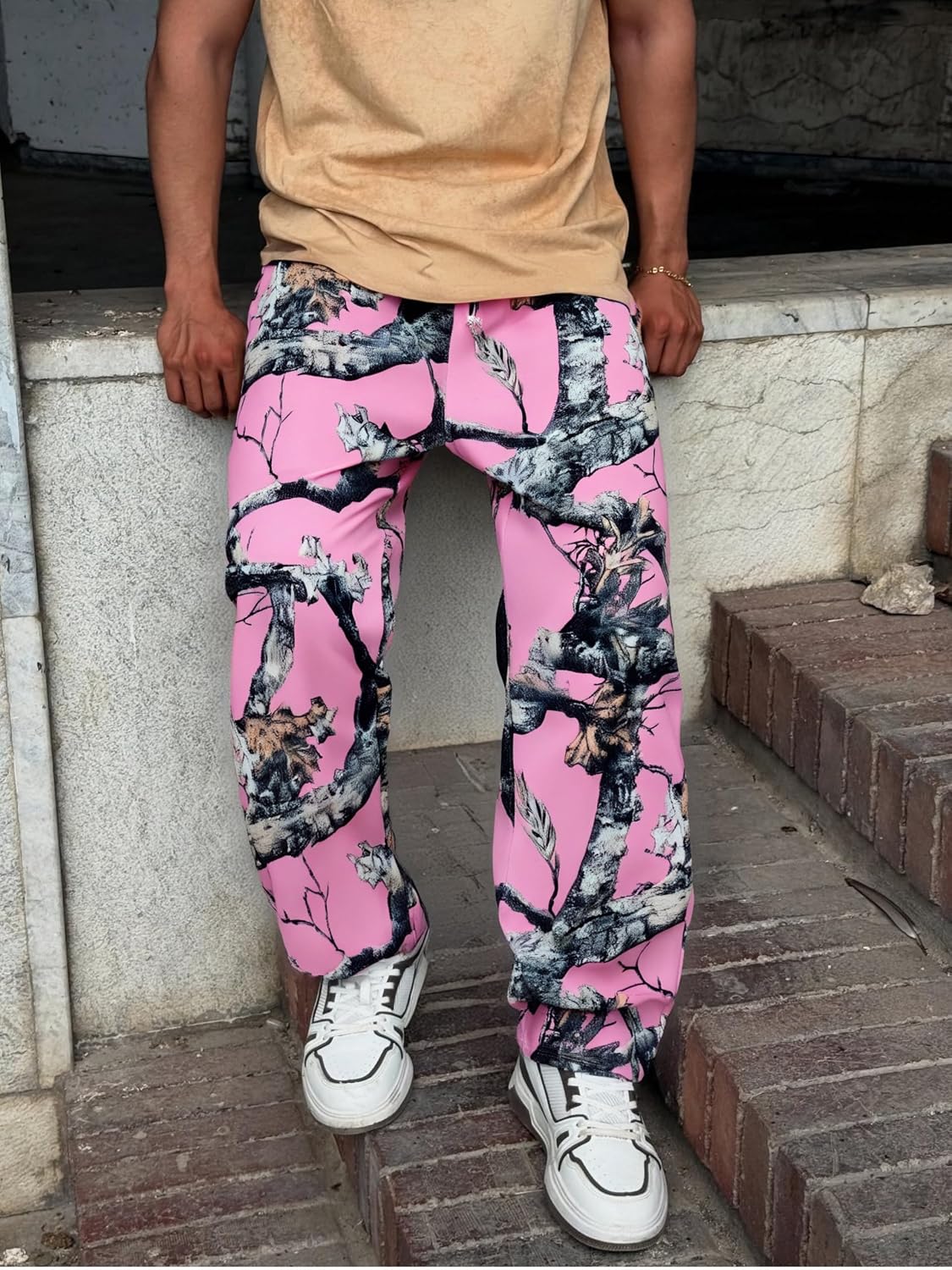 DIOTSR Mens Baggy Pants Athletic Graphic Print Joggers Workout Streetwear Sweatpants with Pockets