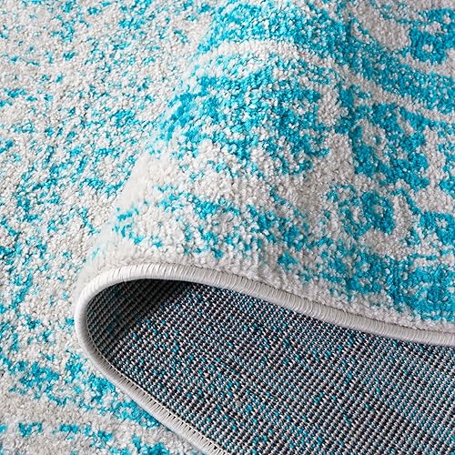 Miniatura 164 de Safavieh colección Adirondack - Alfombra de área, 6 x 9 pies, gris y azul, diseño oriental desgastado, no desprende pelusa, fácil cuidado, ideal