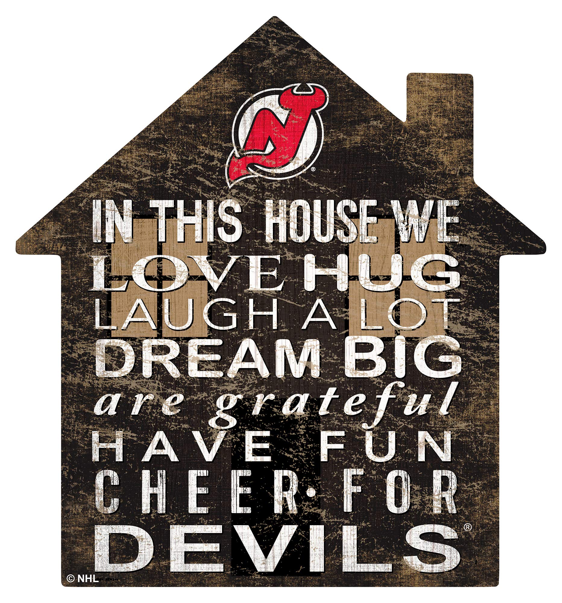 Fan Creations NHL New Jersey Devils Unisex Devils House Sign, Team Color, 12 inch