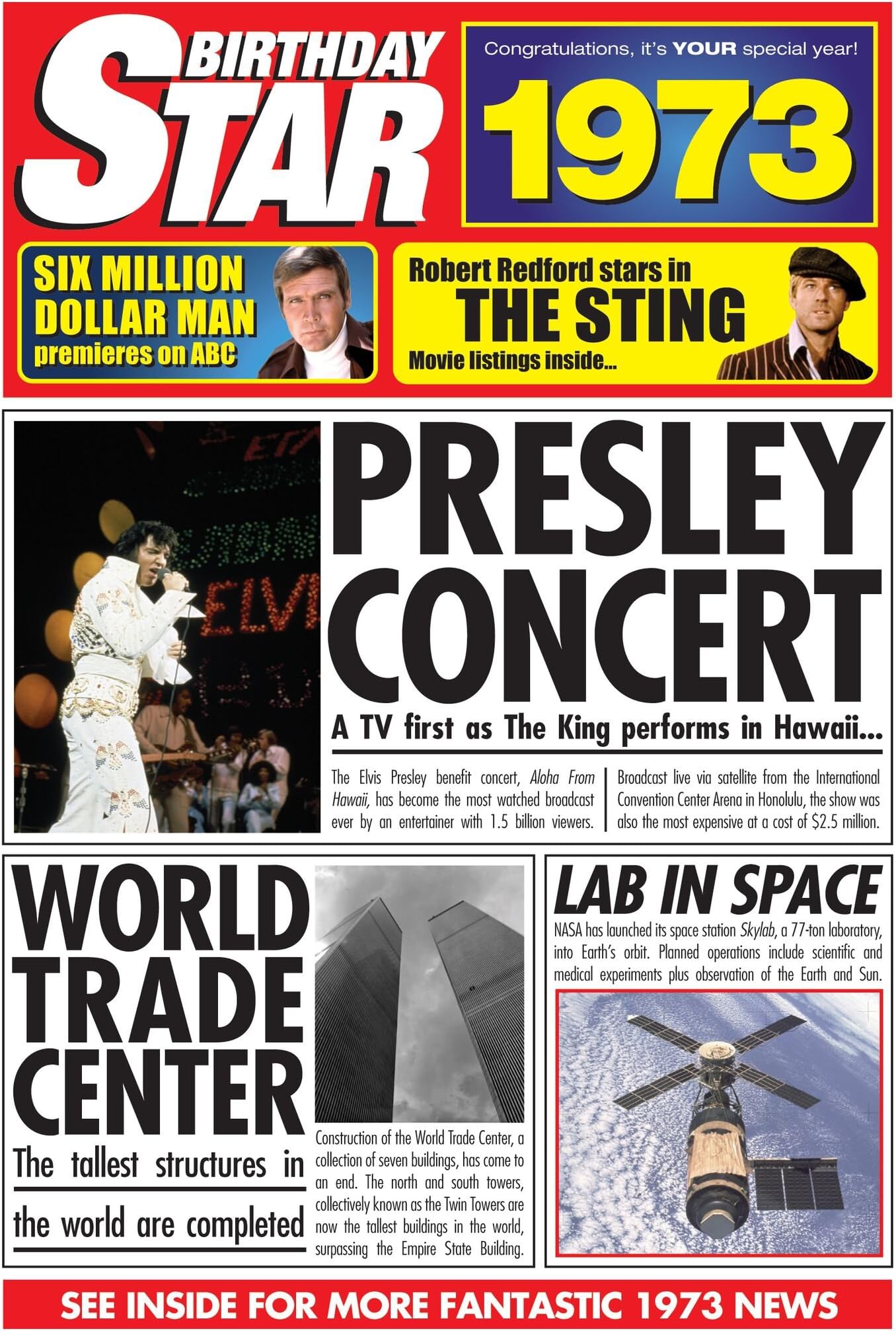 1973 Birthday Gifts - 1973 DVD Film and 1973 Greeting Card