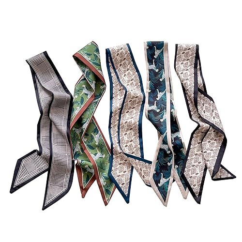 4/40 Pcs Hair Scarf for Women, 35"x2.36" Lightweight Silk Headband,