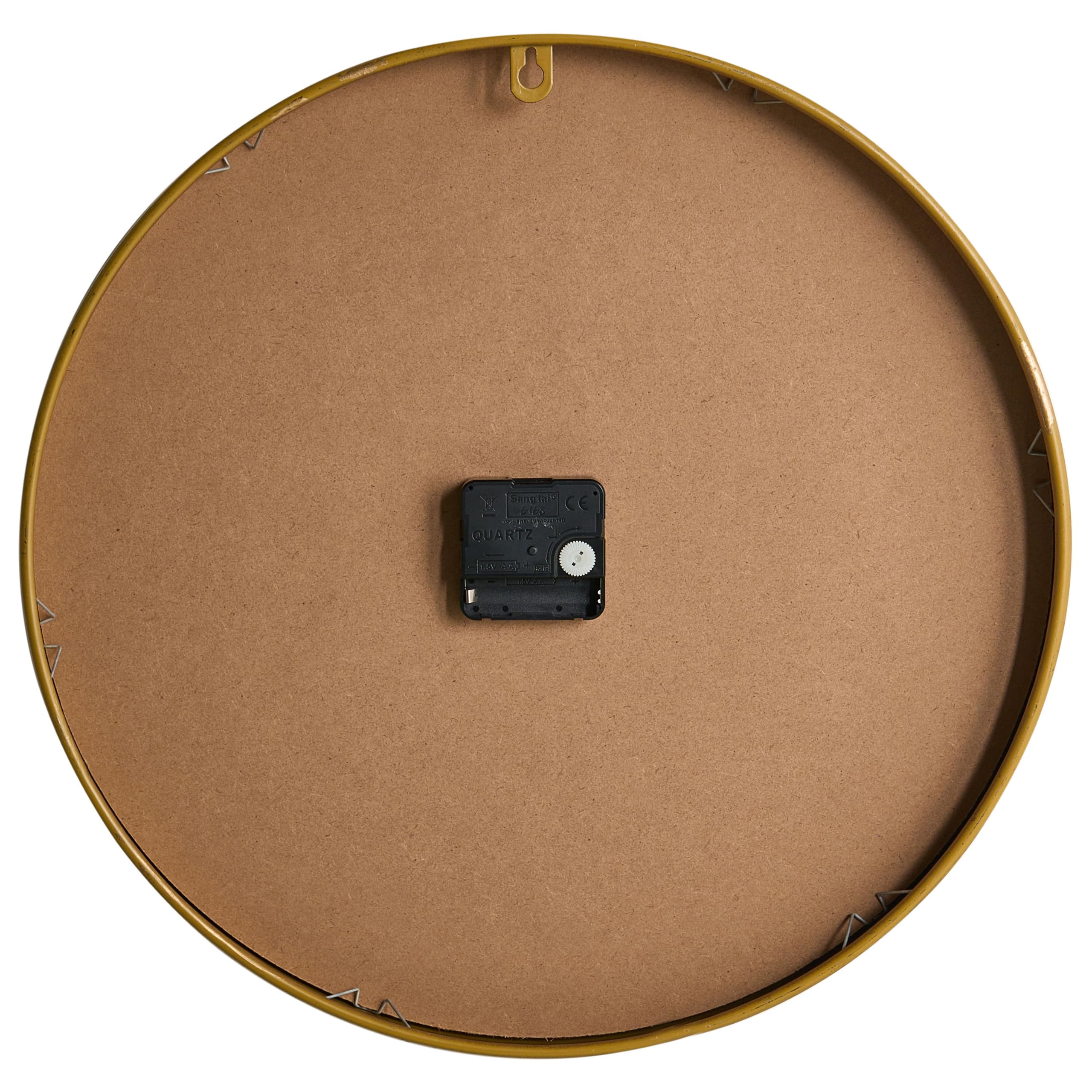 Beliani Reloj de Pared Moderno Industrial de Estilo Minimalista en Tono Dorado MDF Negro Mate Lucens