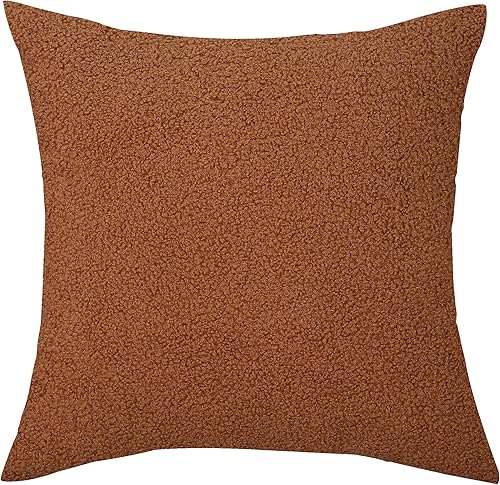 Miniatura 6 de TangDepot Paquete de 2 fundas de almohada lujosas y esponjosas de piel de oveja sintética, fundas de almohada cuadradas, fundas de almohada para