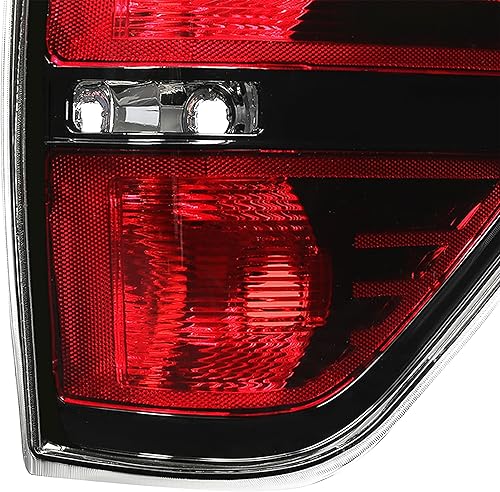 Miniatura 7 de KUAFU Lámpara de freno de luz trasera compatible con Ford F-150 F150 2009-2014 Reemplazo para FO2819148 FO2819143 carcasa negra, lente transparente