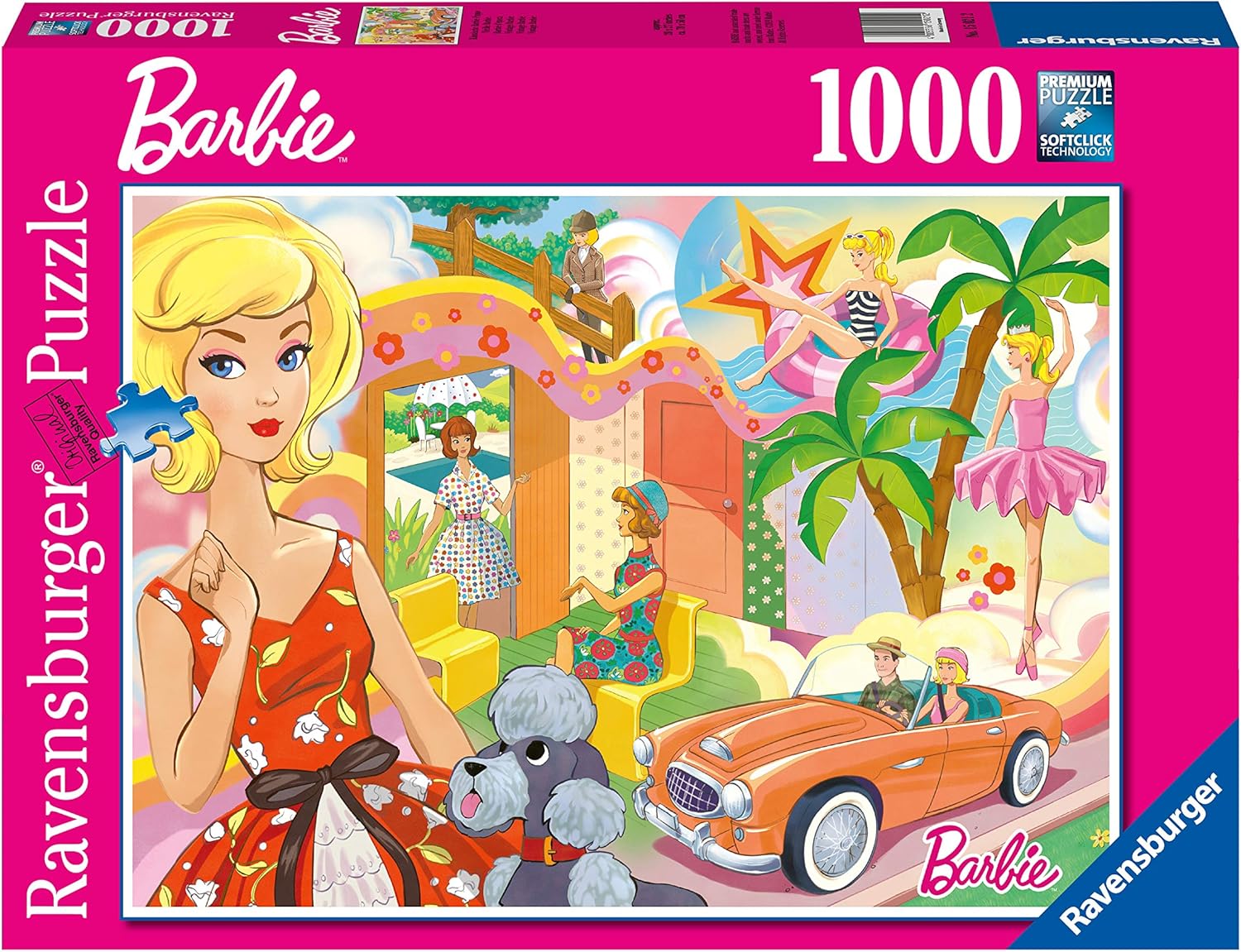 Ravensburger Barbie: Vintage Barbie 1000 Piece Jigsaw Puzzle for Adults – Every Piece is Unique, Softclick Technology Means Pieces Fit Together Perfectly