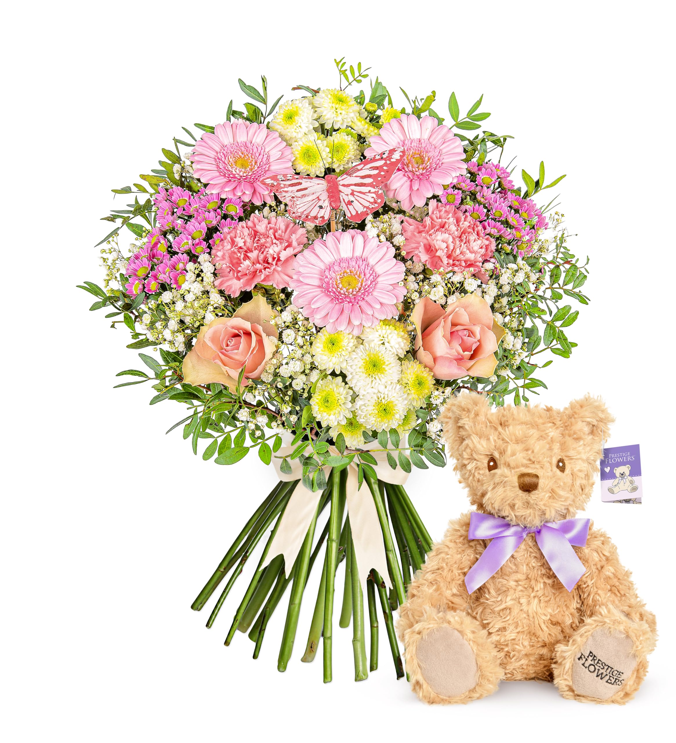 Pastel Meadows - Fresh Flowers - Birthday, Anniversary, Get Well, Thank You, Occasion Flower - Cut Floral, Gifts, Weddings, Sympathy, Celebrations, Mothers Day (+ Teddy Bear)