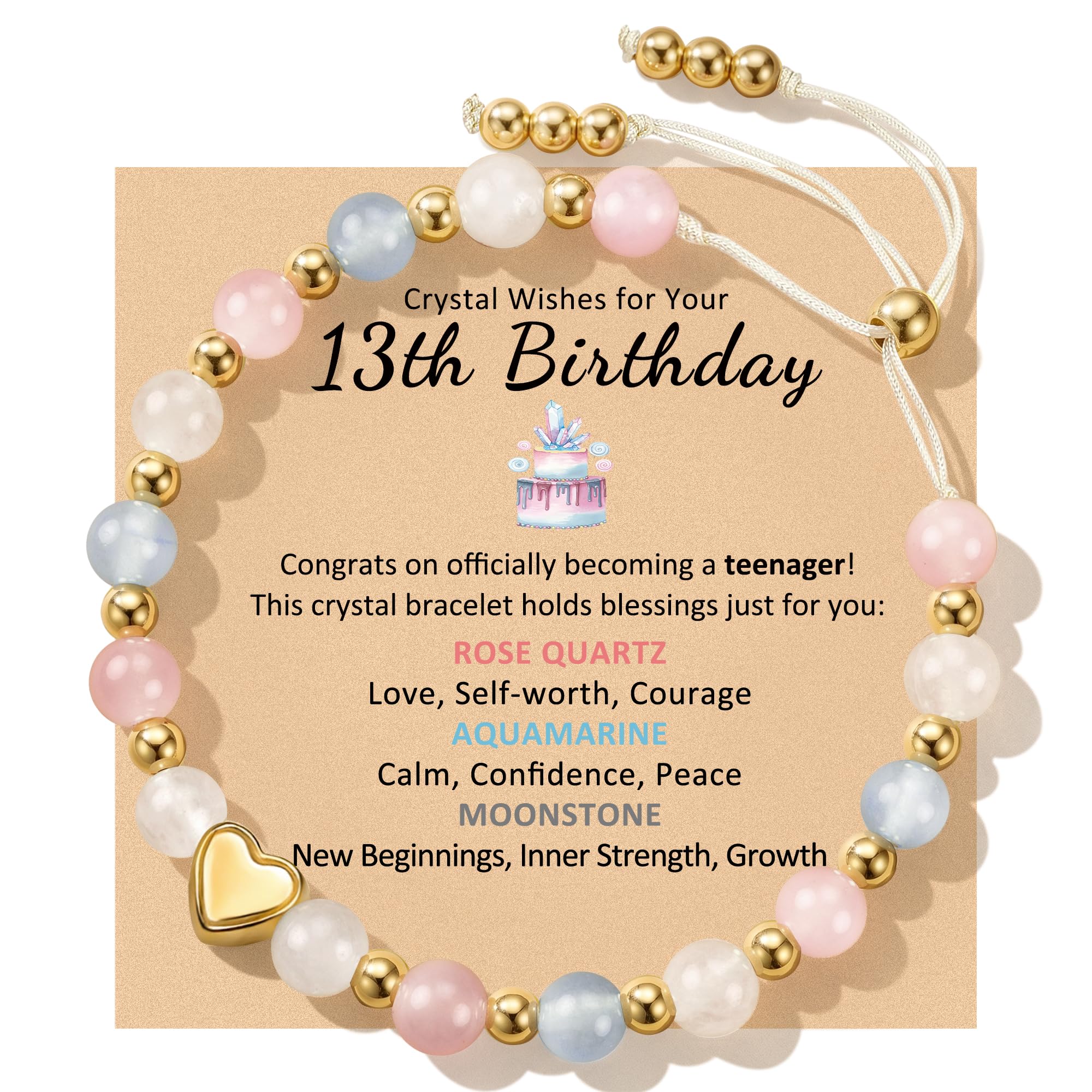 Sereney Birthday Gifts for Girls, 9-18 Year Old Birthday Crystal Bracelets
