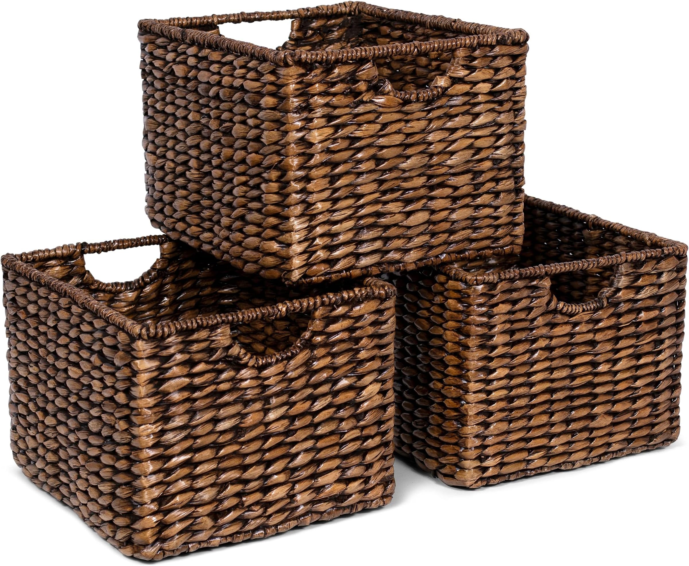 Seagrass Storage Baskets With Labels, Wicker Storage
