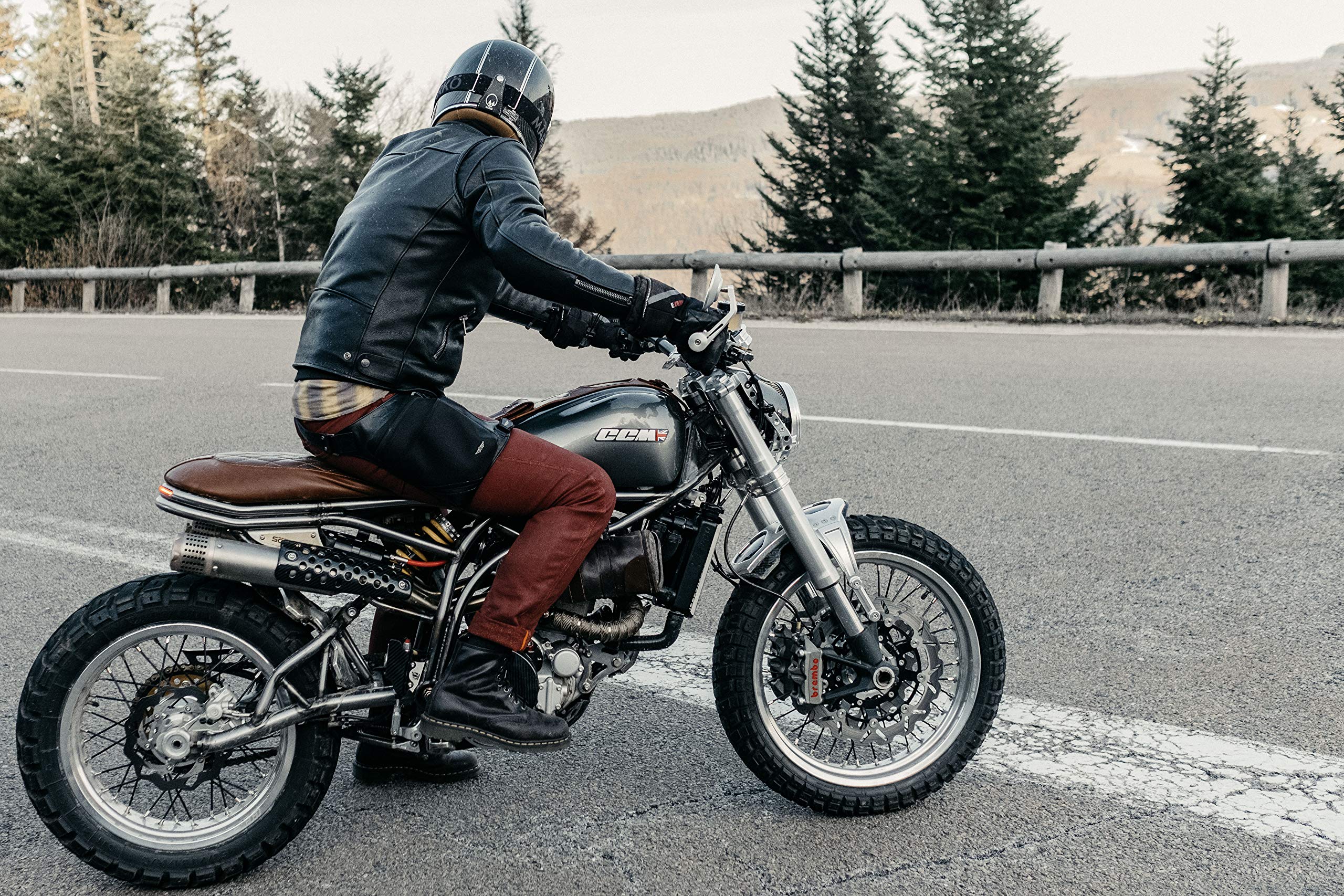 Sacoche de Jambe Moto The Original - Cuir de Vachette Pleine Fleur Vintage & Nylon - Imperméable & Léger - Sacoche Ajustable - Ergonomique - Durable - Garantie 3 Ans (Black)