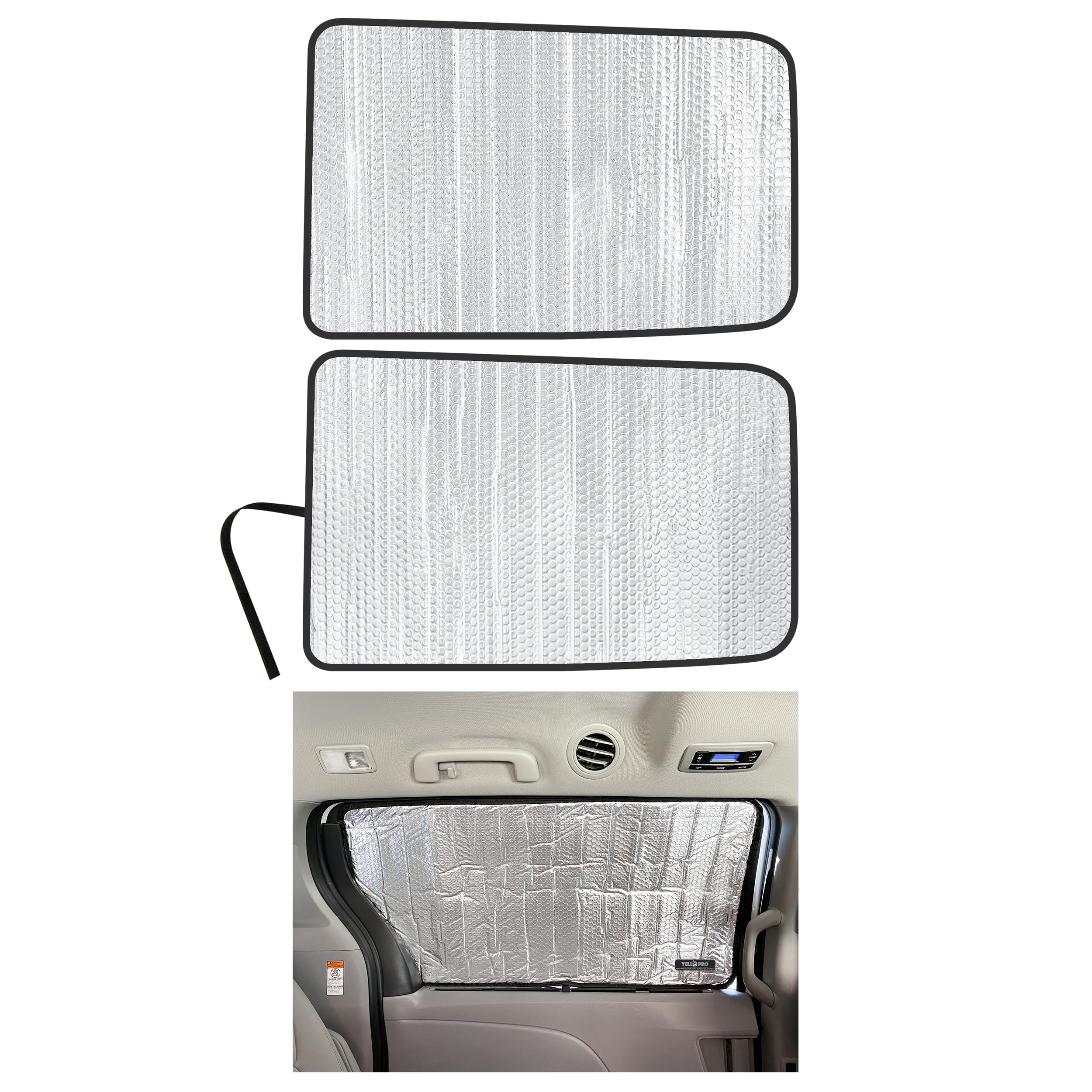 Side Window Rear Seat 2nd Row Sunshade for 2011 2012 2013 2014 2015 2016 2017 2018 2019 2020 Toyota Sienna Minivan, L, LE, SE, XLE, Limited, UV Reflector Sun Protection Accessories (Set of 2)