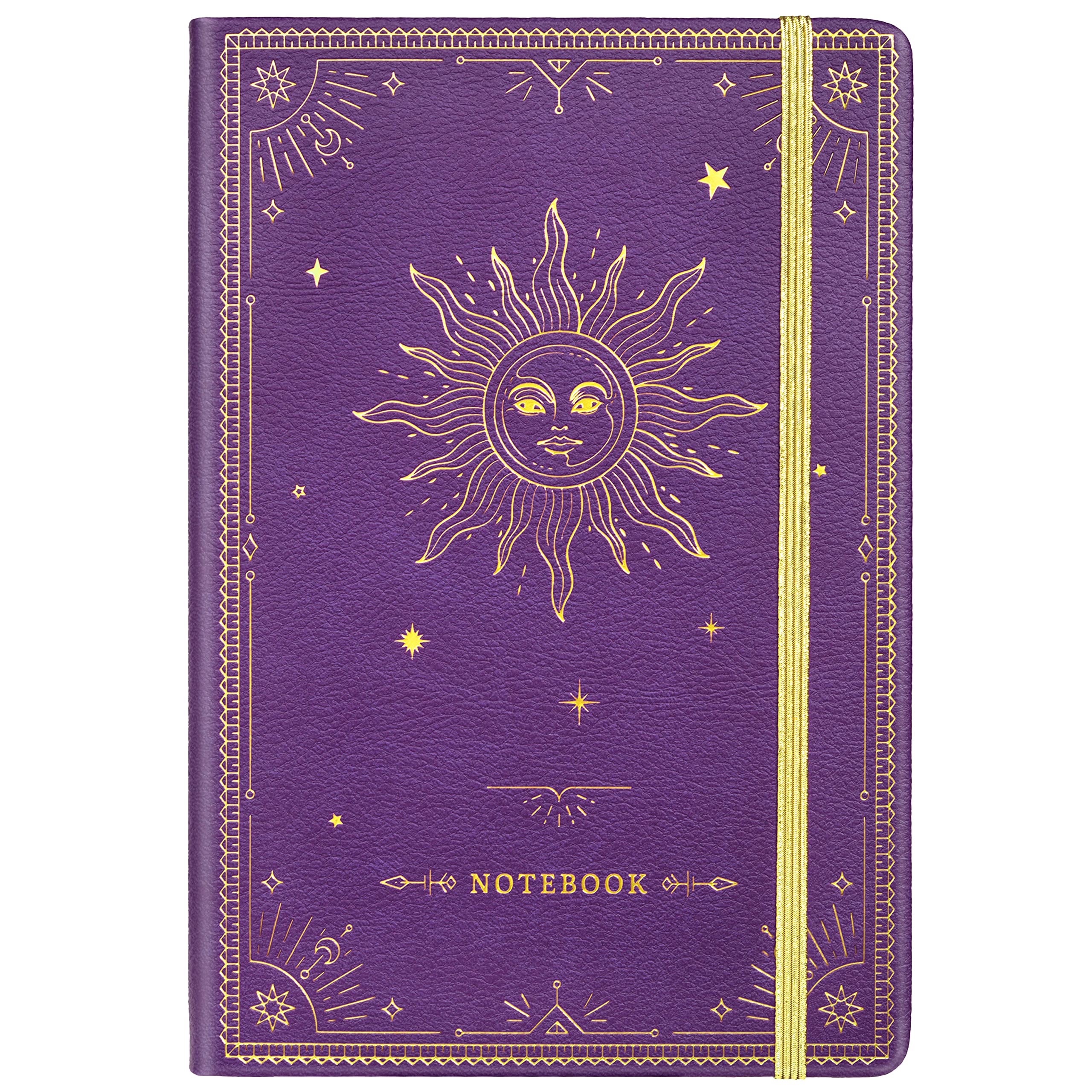 Artfan Ruled Notebook/Journal – Premium Thick Paper Faux Leather Classic Writing Notebook with Pocket + Page Dividers Gifts, Banded, Large, 144 Pages, Hard Cover, Lined (5.8''x 8.4'') - Purple