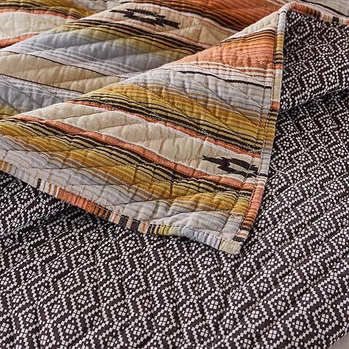 Miniatura 4 de Barefoot Bungalow - Juego de edredón pintado del desierto, 3 piezas, matrimonial/queen, rosa