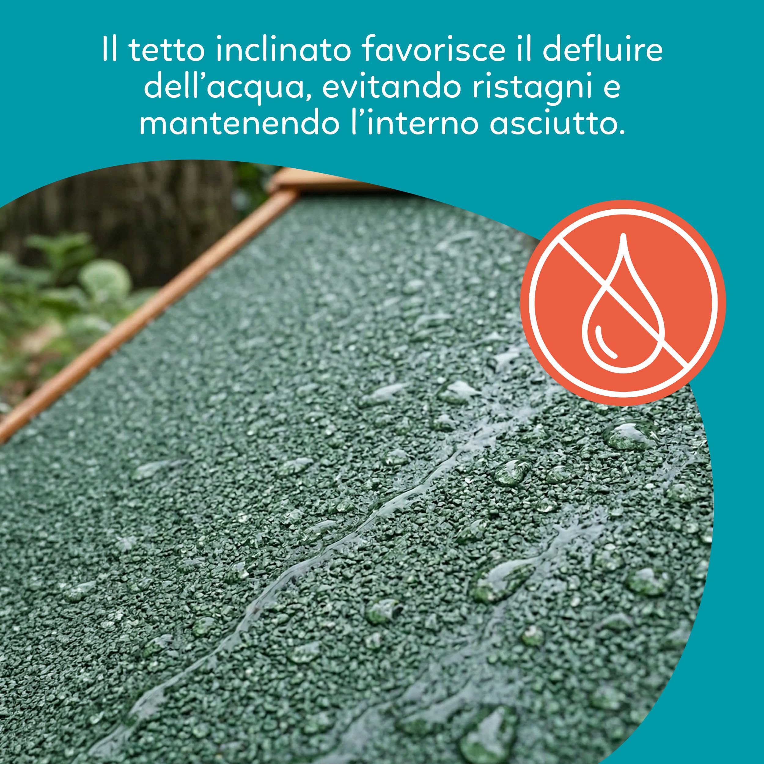 AQPET Cuccia per Cani in Legno M da Esterno con Tetto Spiovente Impermeabile e Tenda Termica, Casetta Cane Isolata per Interno ed Esterno, Resistente alle Intemperie, 87x116x96h cm