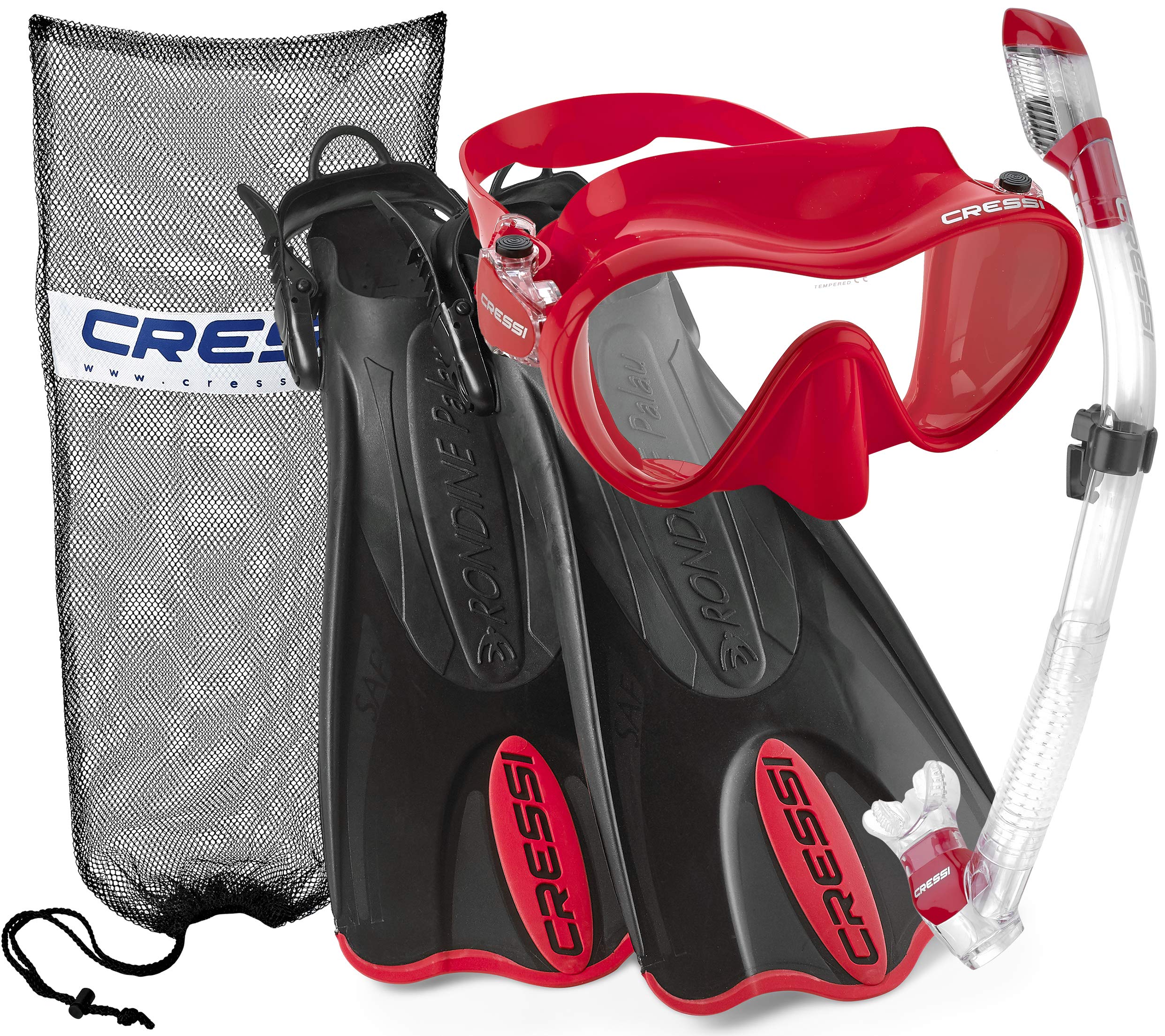 Cressi Italian Design Premium Tempered Glass Lens Frameless Scuba Snorkeling Dive Mask, Dry Snorkel,