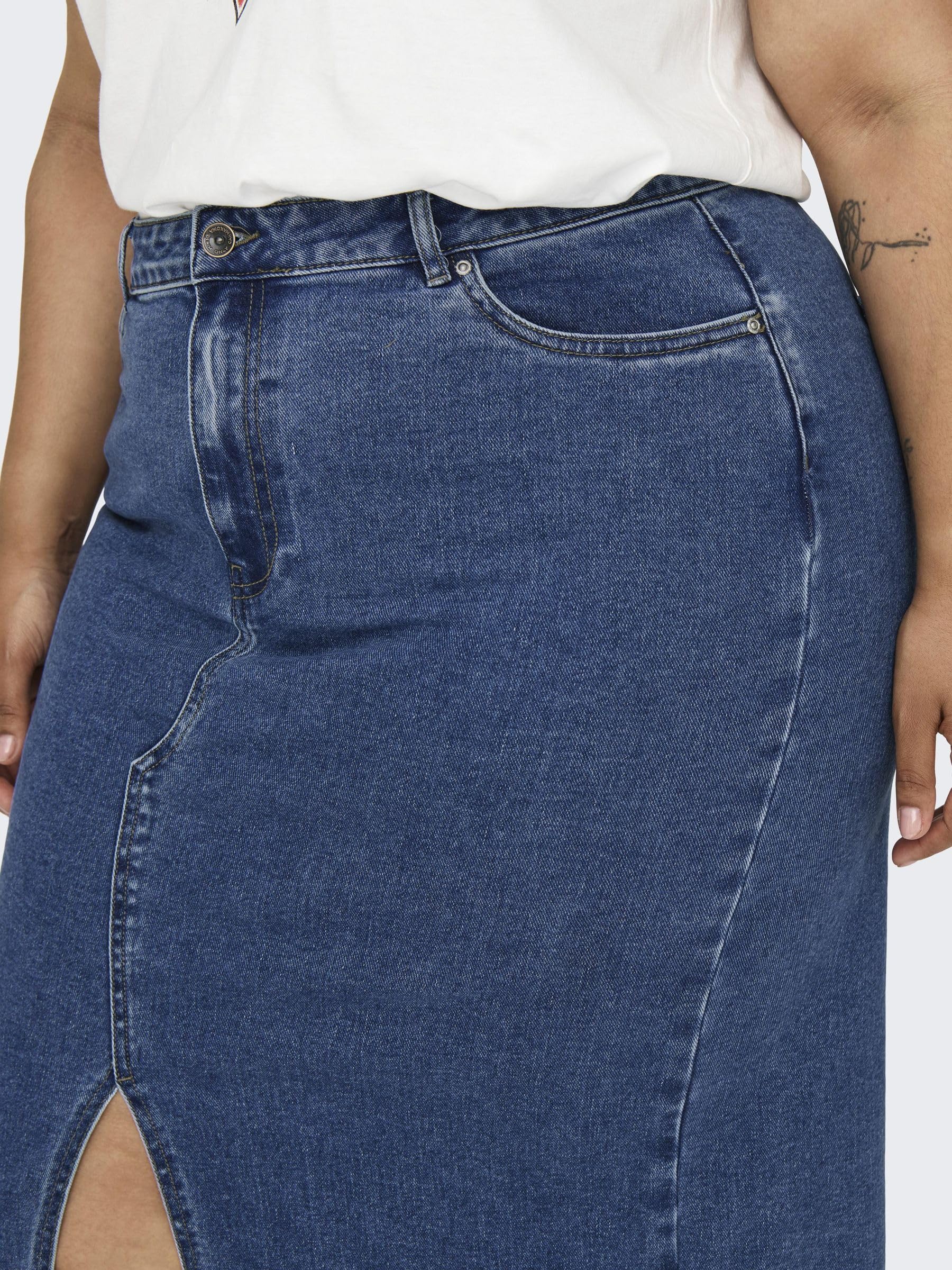 ONLY Carmakoma Carsiri Front Slit Skirt DNM Gua Noos Gonna Donna (Pacco da 1)