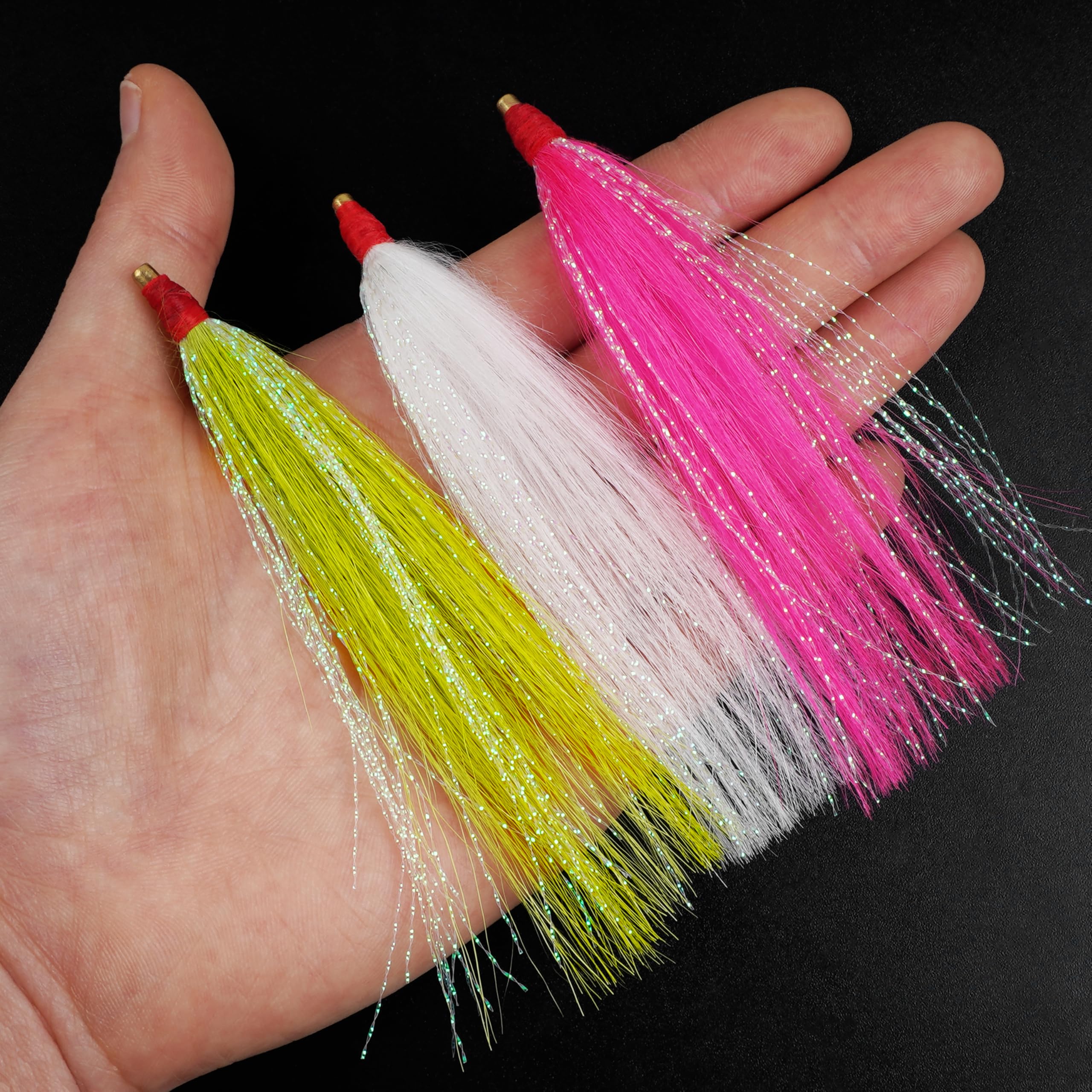 Fishing Bucktail Teasers Saltwater,12pcs Copper Tube Bucktail Flash Skirts Kit for Flounder Rig Fishing Teasers Plugs : Sports & Outdoors