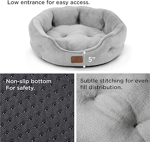 Miniatura 37 de Bedsure Camas lavables para perros, camas redondas con parte inferior antideslizante para gatos de interior, cachorros y gatitos, 20 pulgadas, gris