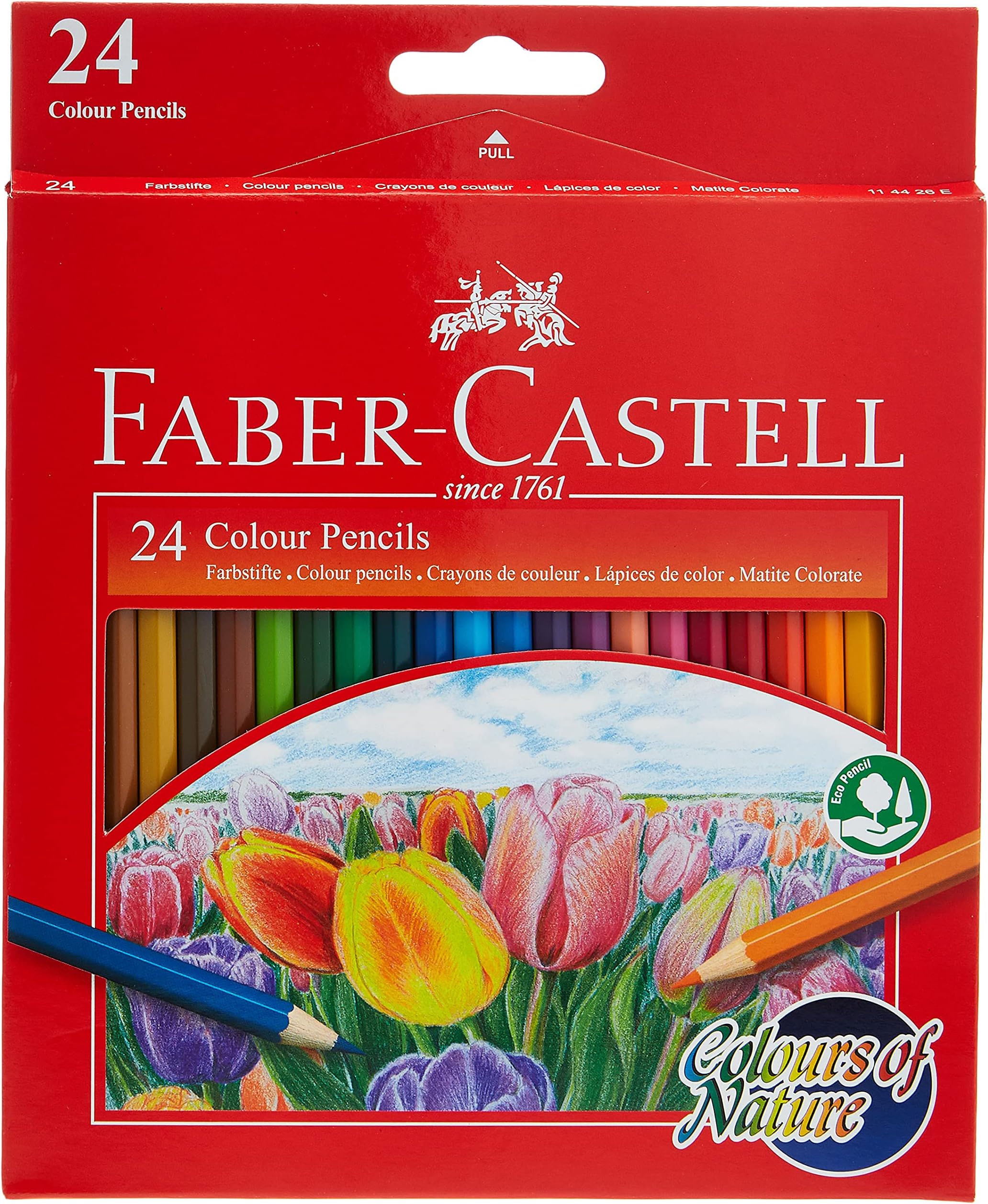 Faber-Castell COLOURS OF NATURE COLOUR PENCILS 24 COLOUR IN A CARDBOARD BOX,Assorted designs, 114426