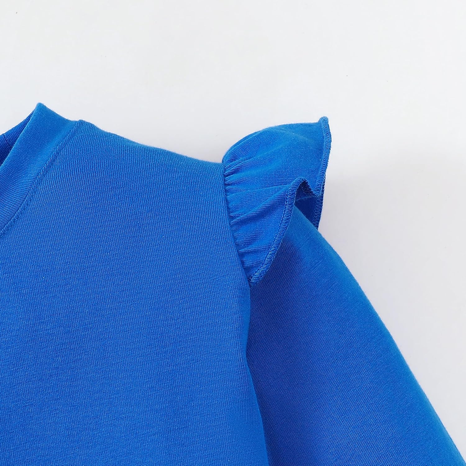 Magic Park 1-10Y Baby Girls Long Sleeve Ruffle T Shirt Toddlers Solid Color Tee Kids Casual Top Spring Fall Winter Blouse