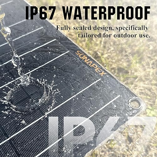 Miniatura 5 de SUNAPEX Mantenedor de cargador de batería de panel solar de 10 W y 12 V, cargador solar portátil impermeable con controlador de carga integrado,