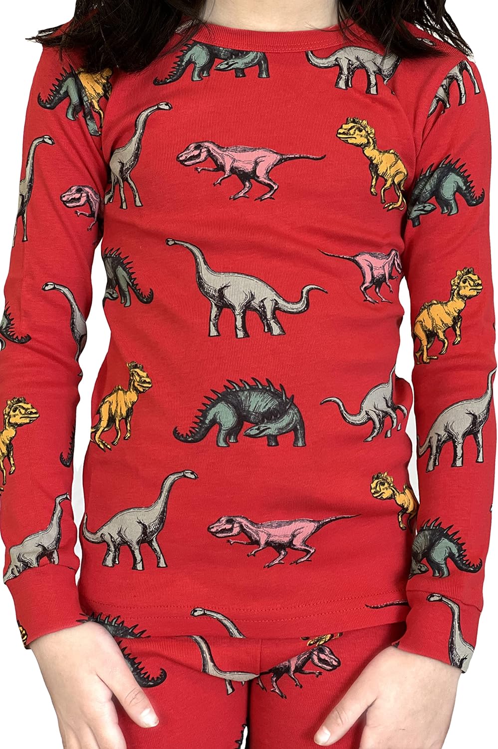 12M-5Y Kids Toddlers Girls Boys Baby 100% Cotton Dinosaur Snug Fit Sleepwear Pajamas 2 Pcs Pjs Set - Image 2