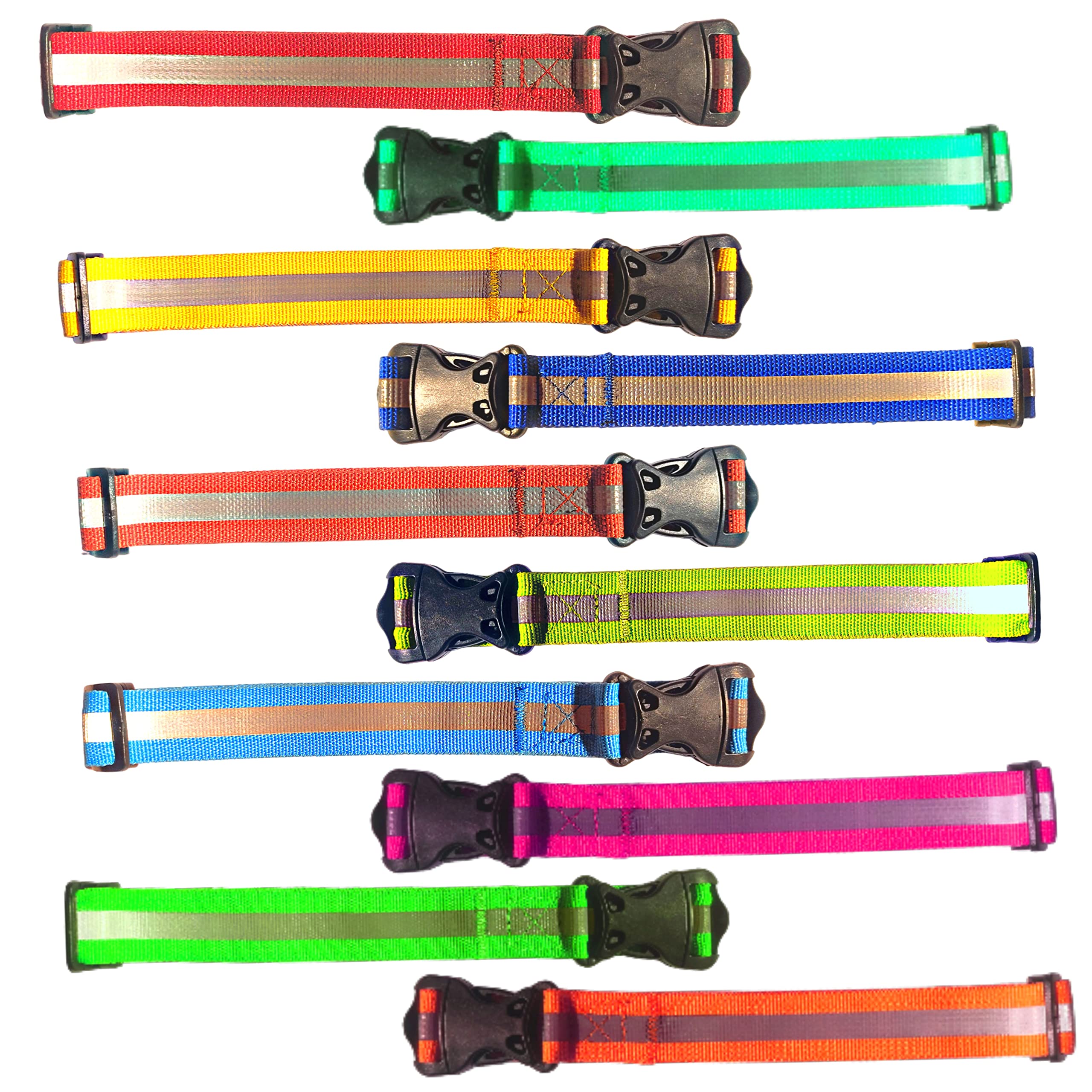 Reflective Dog Collars (Mixed Colors) - Pack of 10 Collars,Nylon,for The Safety of Stray Dogs,Highly Effective for Night Visibility, Suitable Dogs, Adjustable Length (B0BT4RMLM9) Amazon Price History, Amazon Price Tracker