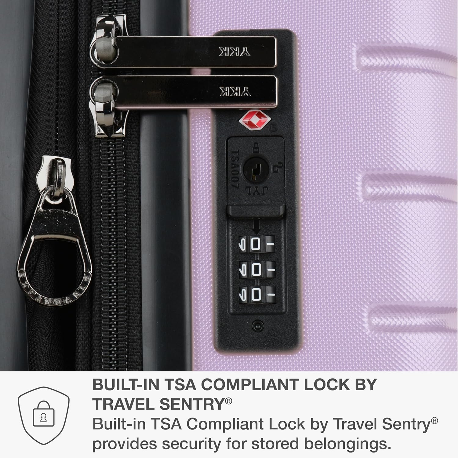 Traveler's Choice Archer Polycarbonate Expandable Luggage with Spinner Wheels, Light Purple, Checked 26-Inch - Image 5