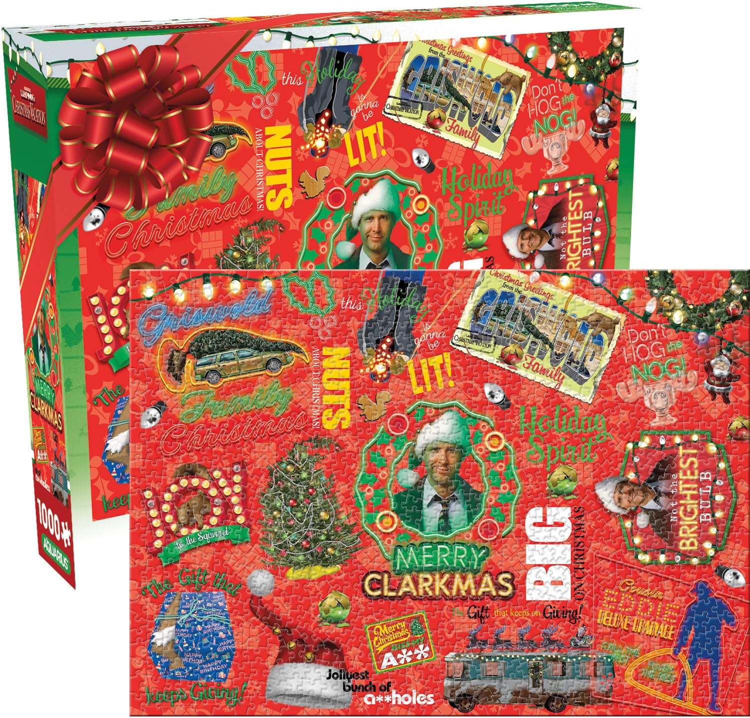 Aquarius Christmas Vacation Wrapping Paper 1000pc Puzzle (1000 Piece Jigsaw Puzzle) - Glare Free - Precision Fit - Officially Licensed Christmas Vacation Merchandise & Collectibles -22x28 Inches