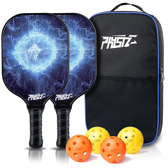 Buy PHYSIZZ Pickleball Paddles Set of 2, Lightweight Graphite Surface