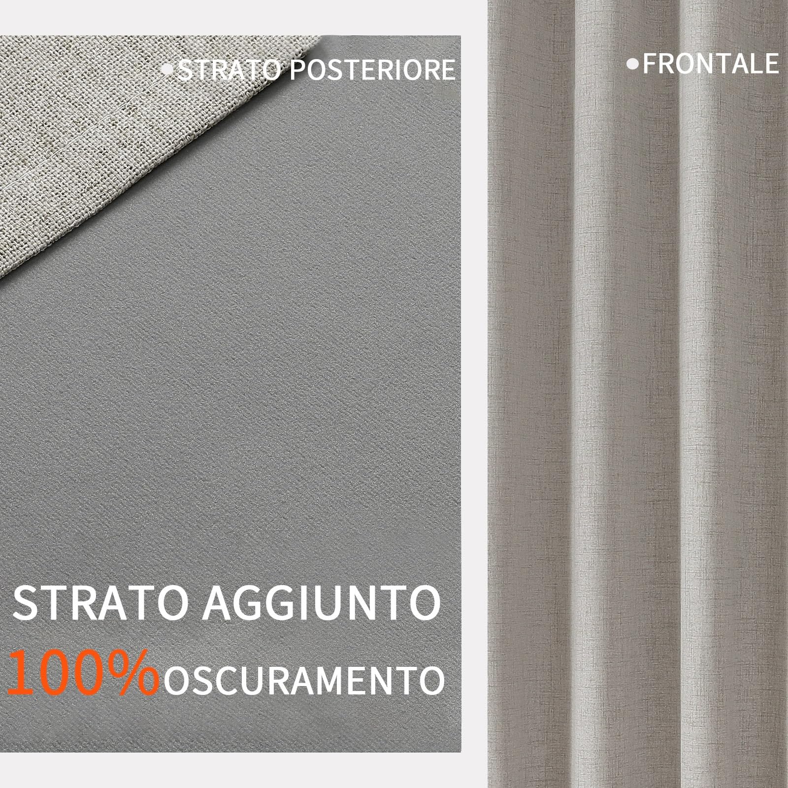 Joydeco 100% Tende Oscuranti per Interni 2 Pezzi, Lino Tende Termiche con Occhielli per Soggiorno Moderne, Cameretta Bambini, Camera da Letto Blackout Curtains(Bianco, 2xL140xA220)