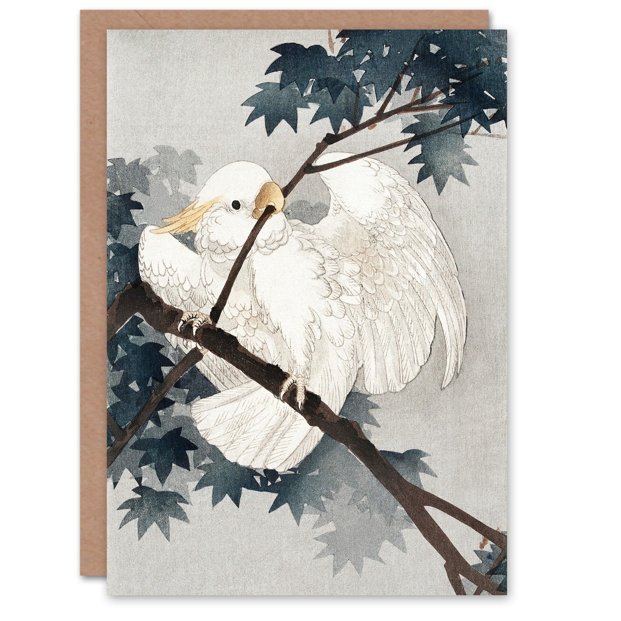 Artery8 Ohara Koson Art Card Yellow Crested Cockatoo In Tree