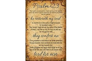 Ostapt Christian Retro Vintage The Lord Is My Shepherd Scripture Bible Verse Metal Plaque