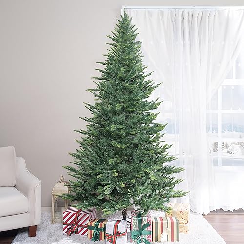 Miniatura 96 de Naomi Home Árbol de Navidad nórdico de 7.5 pies con luces, árbol de Navidad realista y encantador preiluminado con 1266 puntas de rama, 700 luces