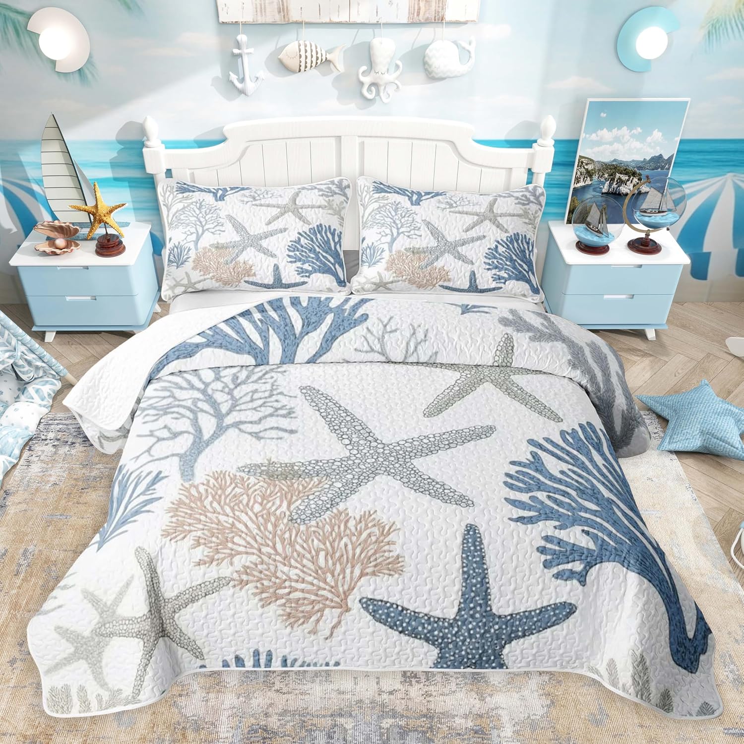 Feelyou Nautical Quilts for Full Bed