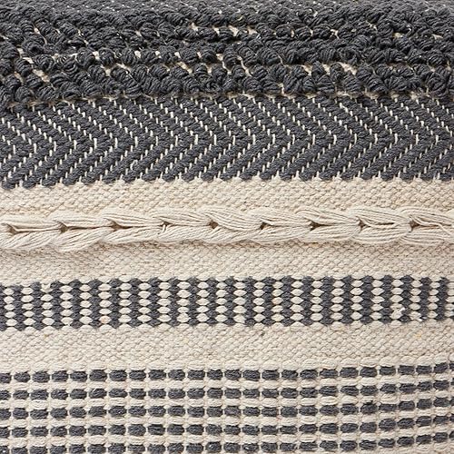 Miniatura 8 de REDEARTH · Puf acolchado otomano con relleno texturizado, cubo de almacenamiento, puf de asa, reposapiés para sala de estar, dormitorio, guardería,