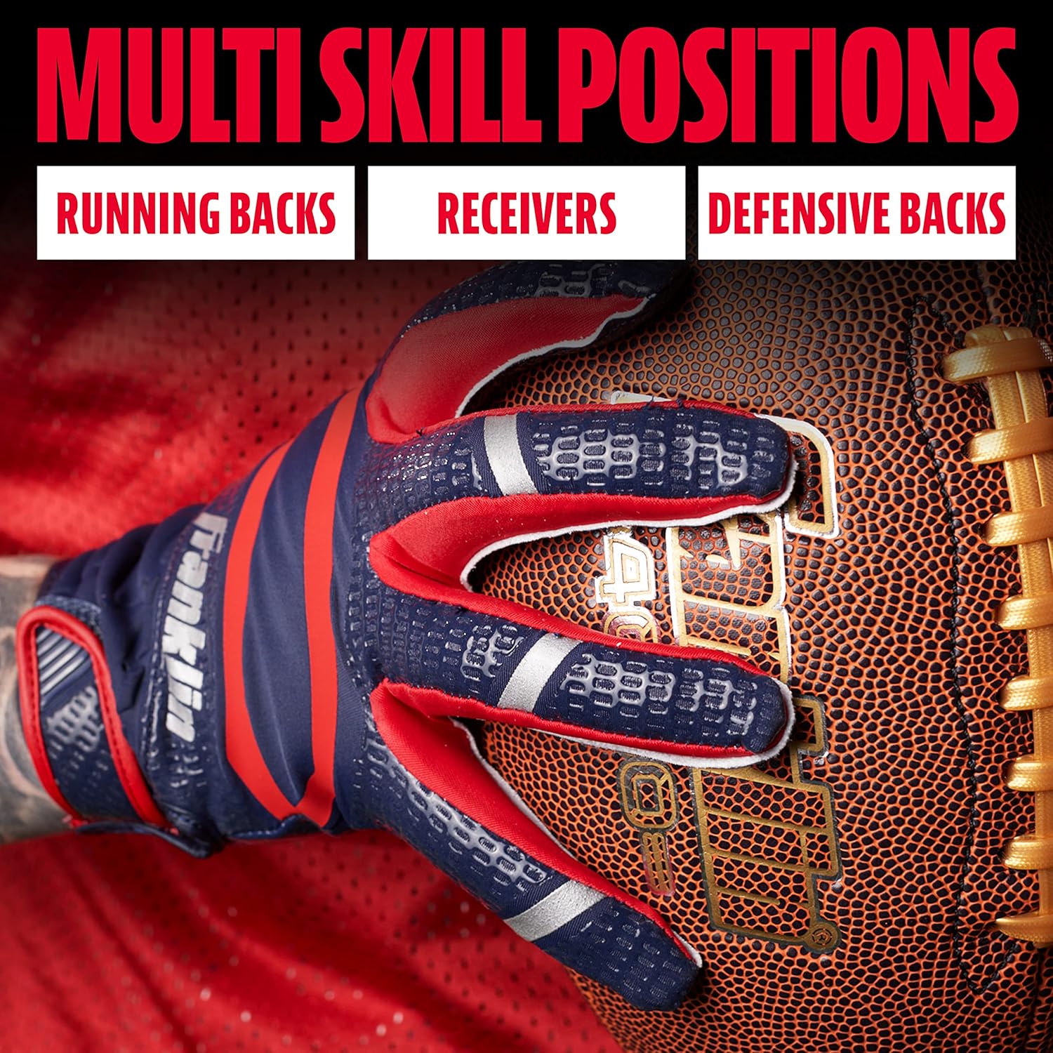Franklin Sports Football Receiver Gloves - Adult and Youth Football Receiver Gloves - Extra-Grip Premium Football Gloves for All Ages - Hi-Tack - SFIA Approved - Image 6