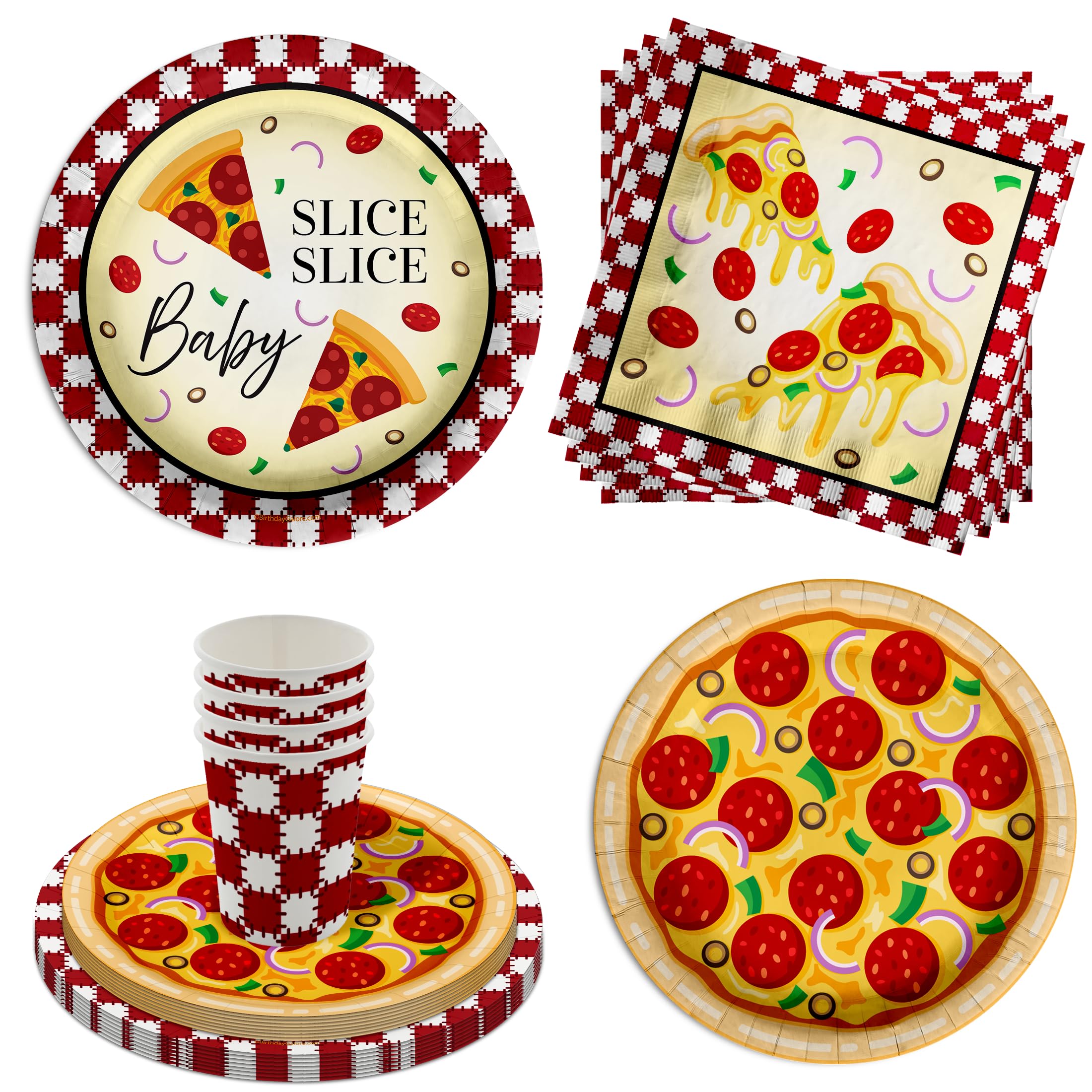 Fournitures de fête prénatale pizza pour une baby shower conviviale à la maison