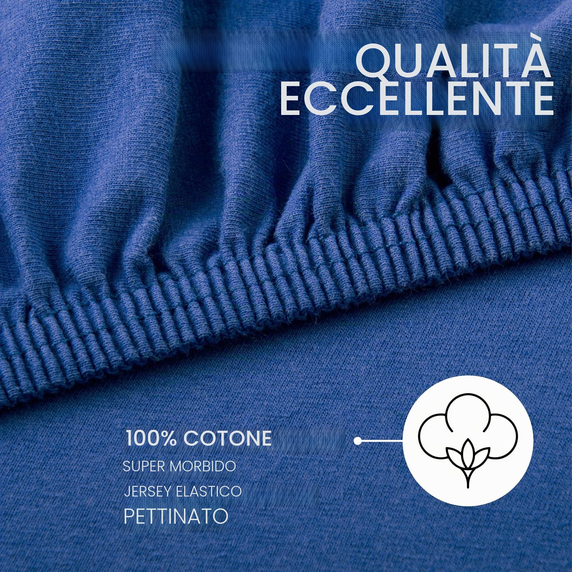 CelinaTex Lucina lenzuolo elasticizzato cotone 200x200-200x220 cm blu royal