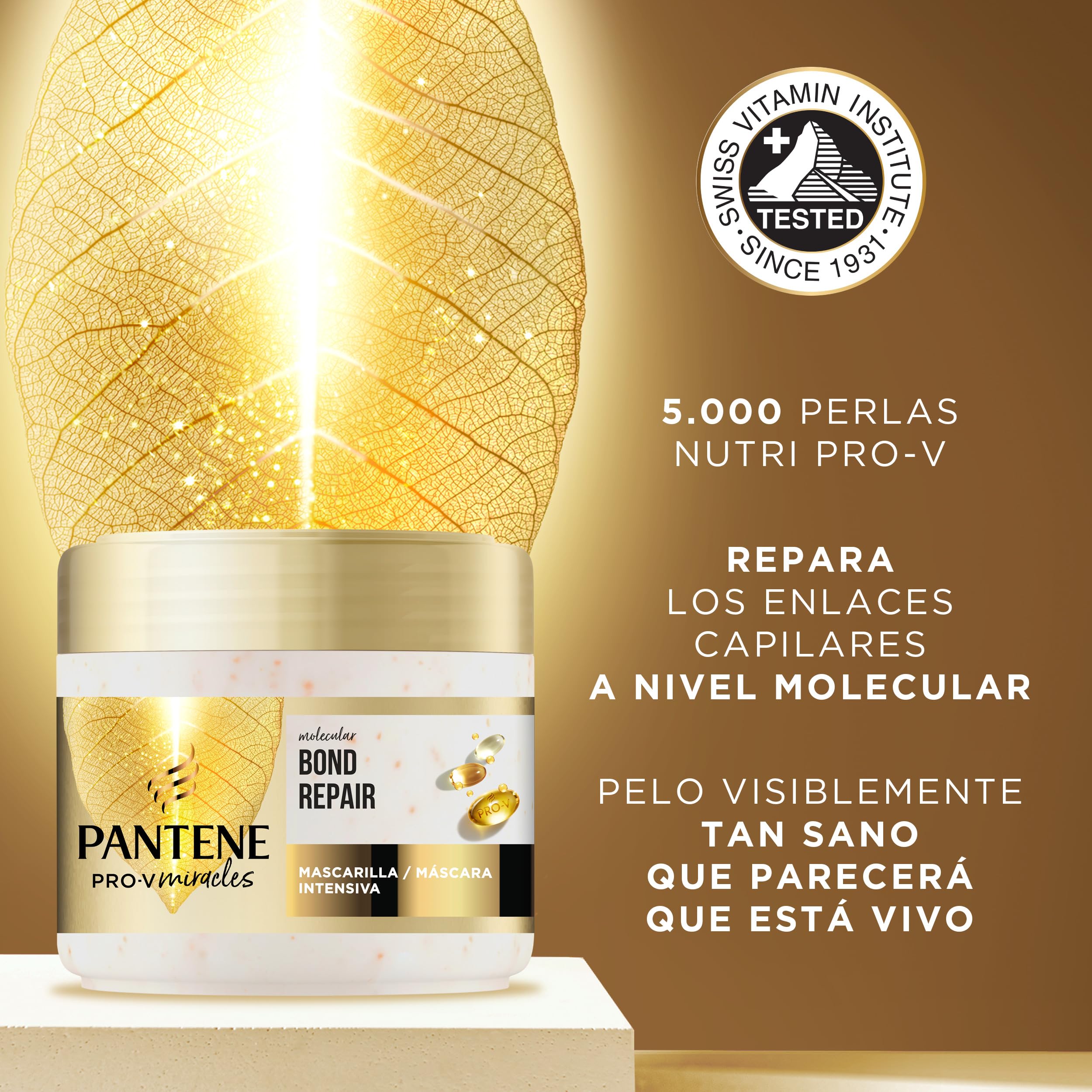 Pantene Pro-V Miracles Bond Repair Champú, Mascarilla y Acondicionador Pelo | Formatos de 300 y 150 ml, Cuidado Intensivo para el Cabello Seco y Dañado