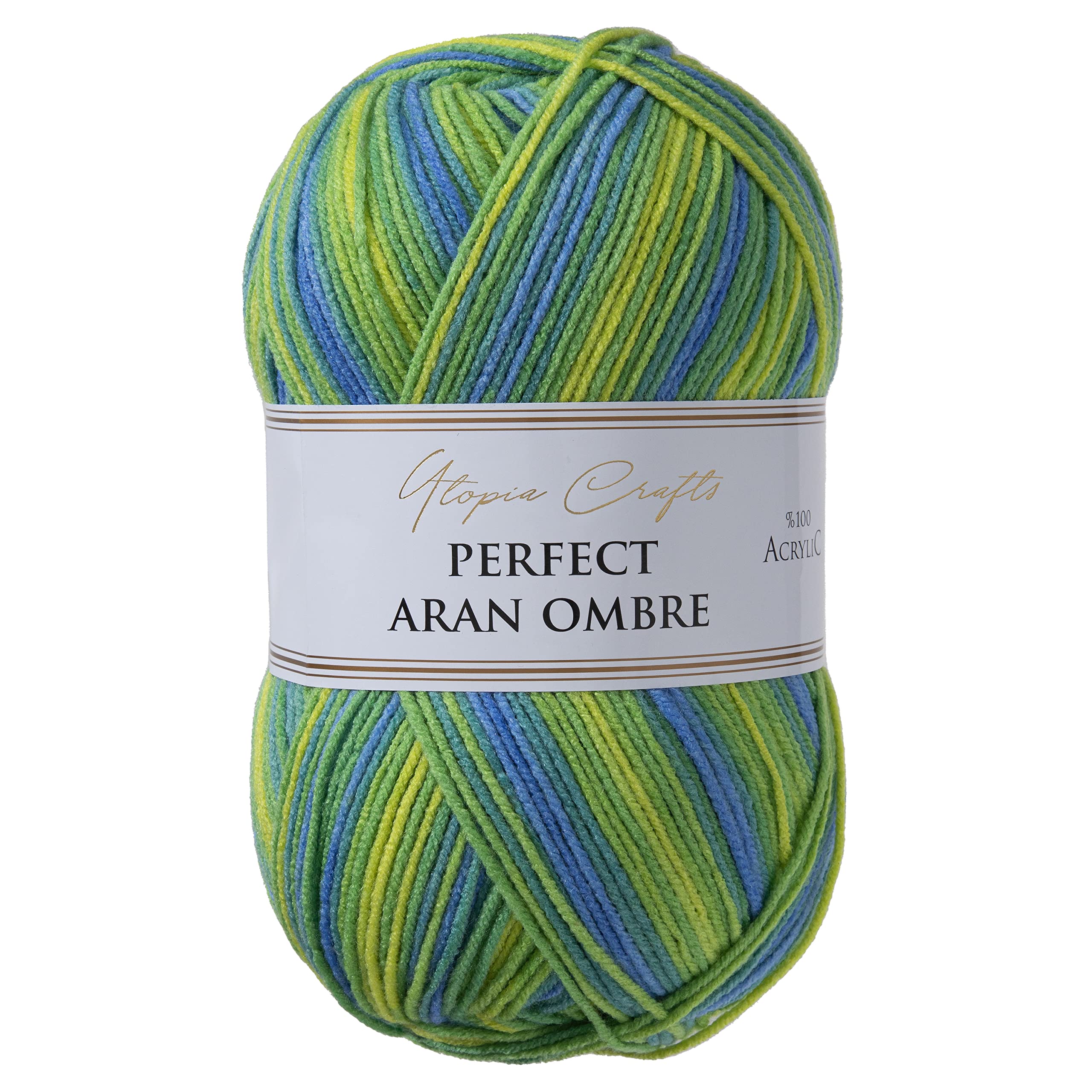 Utopia Crafts Aran Ombre Multicolour Knitting and Crochet Yarn, 300g - 600m (014)
