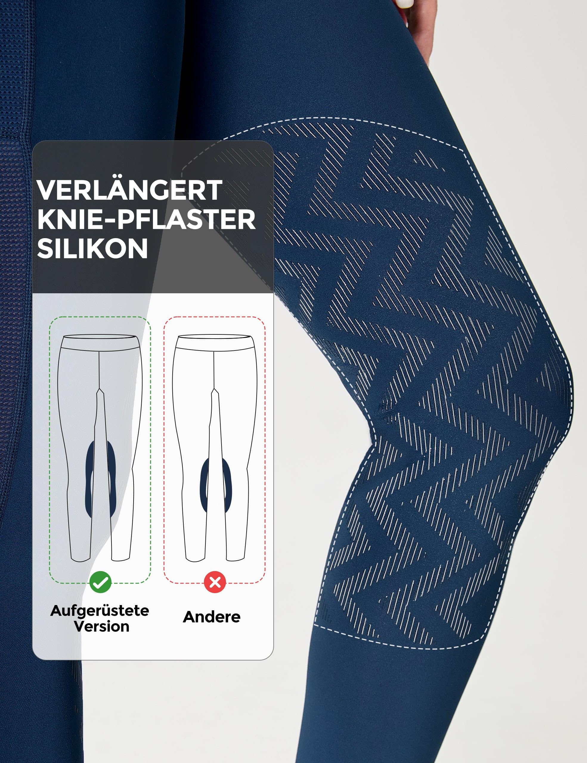 FitsT4 Sports Reithose Damen Reitleggings mit Rutschfestem Kniebesatz, Hohem Bund und Seitentaschen, Atmungsaktiv und Elastisch für Reitschule und Radfahren im Frühling Sommer