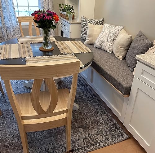 Miniatura 7 de Cojín de banco de tamaño personalizado, para asiento de banco o columpio en patio, para exteriores e interiores (azul clásico personalizable)