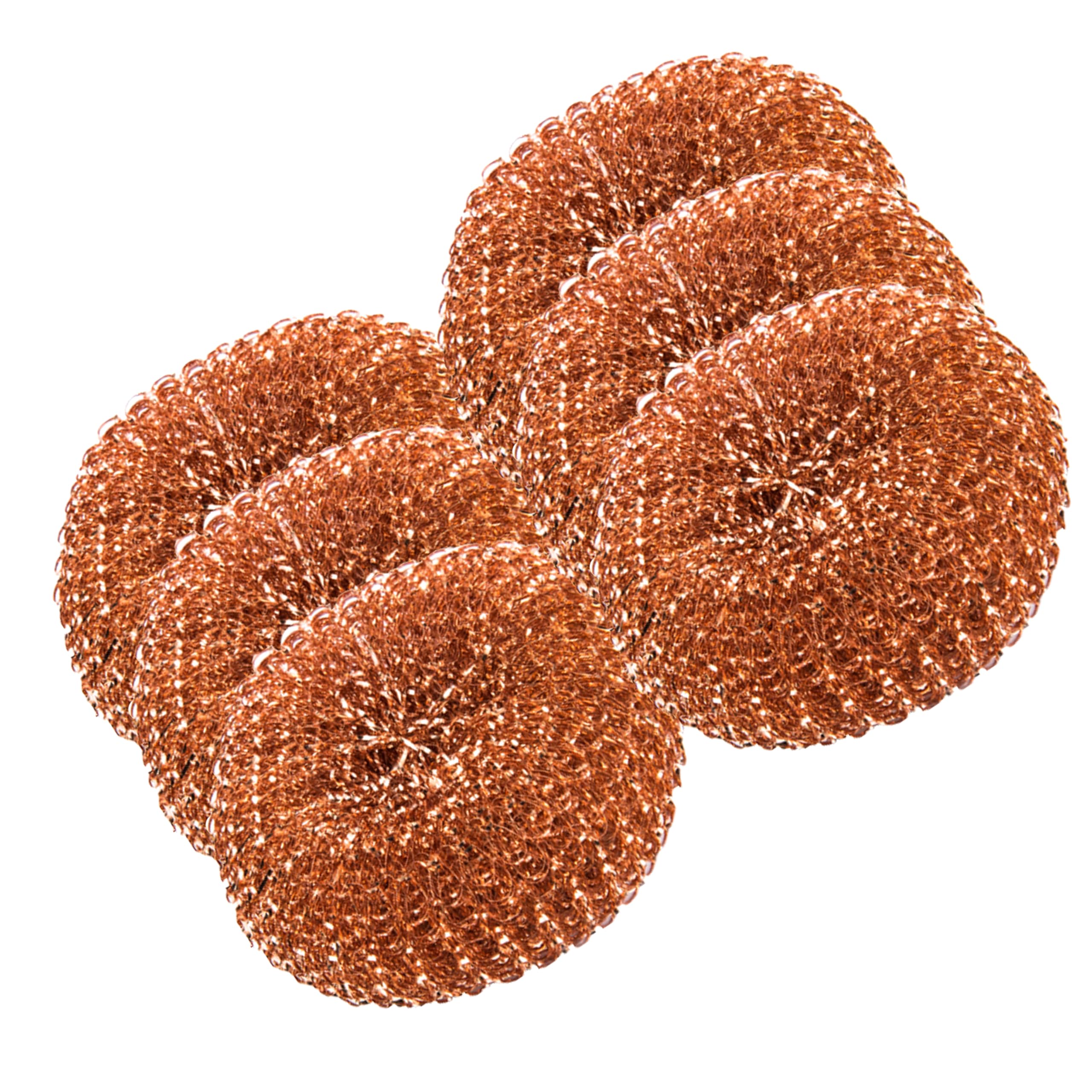 Homeshopa.com 6 Pack Homeshopa Copper Scouring Pad, Copper Coated Spiral Scrubber Scourer, Long Lasting Scourer For Cleaning Dirt, Grease & Grime, Pan Scourer, Heavy Duty Kitchen Pots Pans Scrubber