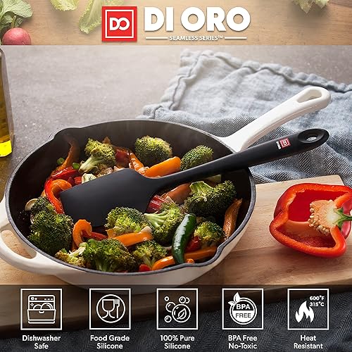 Miniatura 2 de DI ORO Seamless Series - Juego de utensilios de silicona de 6 piezas, 3 espátulas, 2 cucharas, 1 cuchara, 1 cucharón, herramientas de cocina