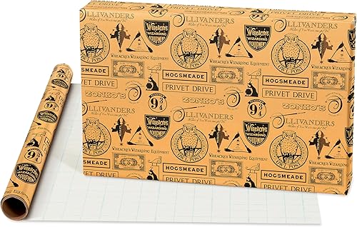 Miniatura 2 de American Greetings Juego de papel de regalo de Harry Potter de 105 pies cuadrados con cuadrículas para cumpleaños, graduaciones y todas las