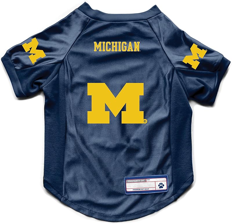 Littlearth NCAA Michigan Wolverines Stretch Pet Jersey, Team Color, X-Small