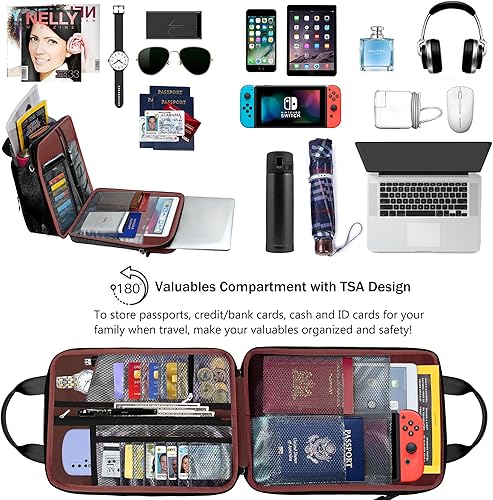 Miniatura 4 de Funda de hombro para laptop de 12.9-13 pulgadas con capacidad variable y correa, funda de transporte para viajes con objetos de valor y